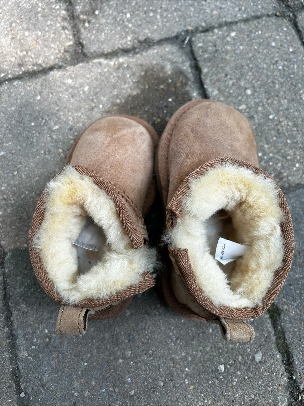 UGG Mini Shearling Lined Booties - Chestnut Brown